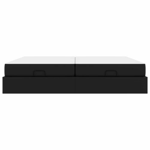Рамка за легло с матрак с матрак 2 pcs Черно ПВЦ