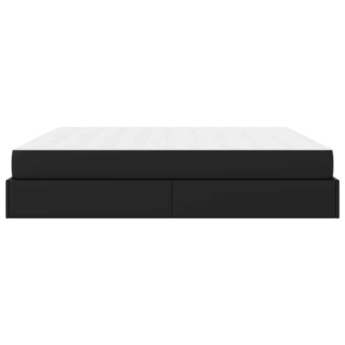 Рамка за легло с матрак с матрак 2 pcs Черно ПВЦ