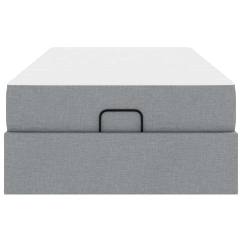 Рамка за легло с матрак с матрак 2 pcs Светлосиво текстил