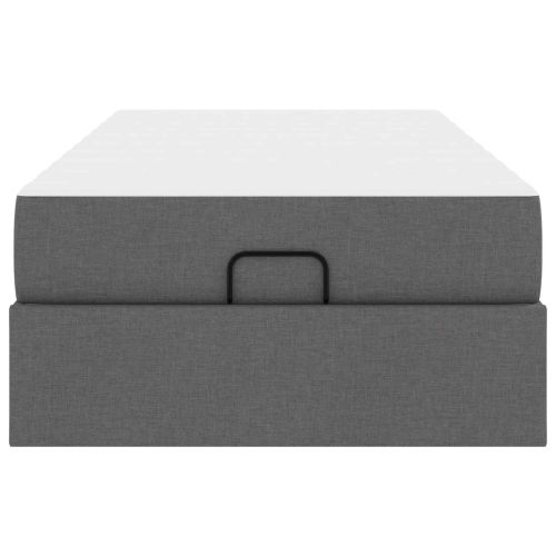 Рамка за легло с матрак с матрак 2 pcs Тъмен сив текстил