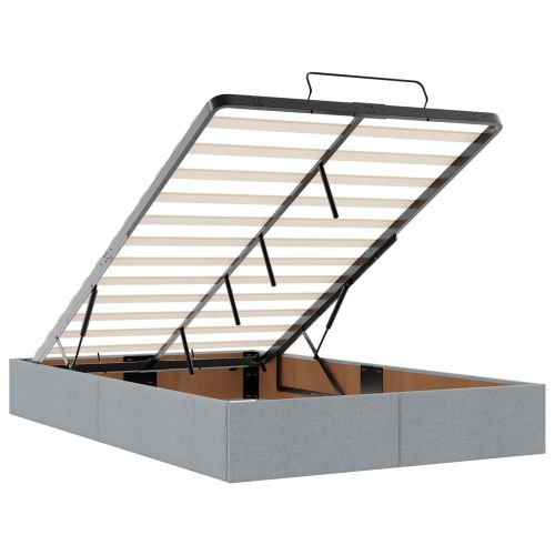 Рамка за легло с матрак с матрак 2 pcs Светлосиво текстил