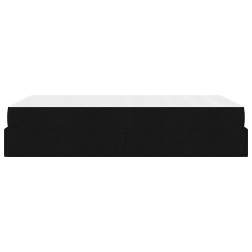 Рамка за легло с матрак с матрак 2 pcs Черно текстил