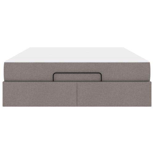 Рамка за легло с матрак с матрак 2 pcs Таупе текстил