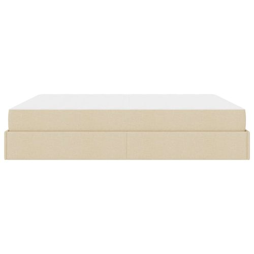 Рамка за легло с матрак с матрак 2 pcs Крем текстил