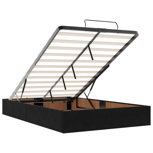 Рамка за легло с матрак с матрак 2 pcs Черно Кадифе