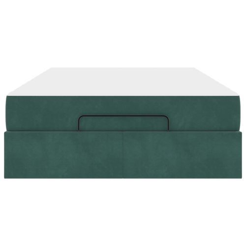 Рамка за легло с матрак с матрак 2 pcs Зелен Кадифе