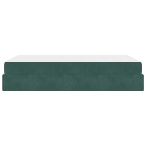 Рамка за легло с матрак с матрак 2 pcs Зелен Кадифе