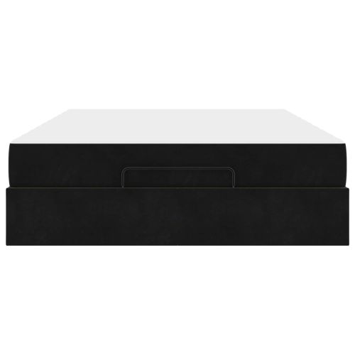 Рамка за легло с матрак с матрак 2 pcs Черно Кадифе