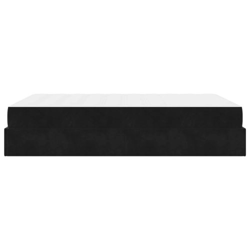 Рамка за легло с матрак с матрак 2 pcs Черно Кадифе