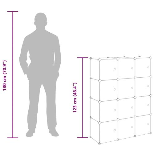 Органайзер за кубчета за съхранение с 12 кубчета и вратички