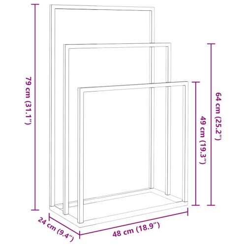 Свободностояща поставка за кърпи, златиста, 48x24x79 см, желязо