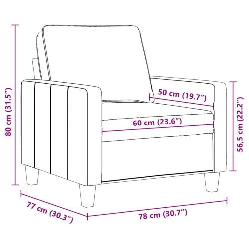 Фотьойл, кафяв, 60 см, плат