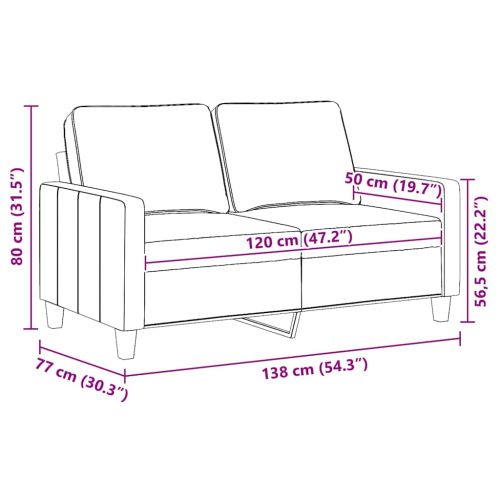 2-местен диван, Кафяв, 120 см, плат