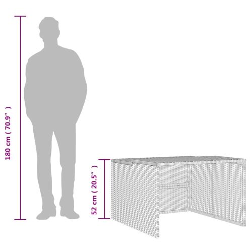 Гараж за роботизирана косачка, кафяв, 86x90x52/57 см, полиратан