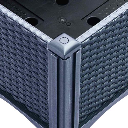 Градинска кашпа с крака, синьо сив, 160x40x42 см, PP