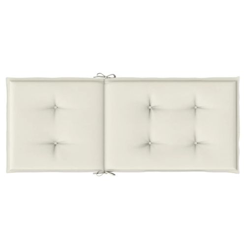 Възглавници за стол 2 бр меланж кремави 120x50x4 см плат