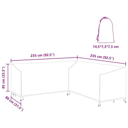 Покривало за мебели 235 x 235 x 80 см 210D оксфордска тъкан