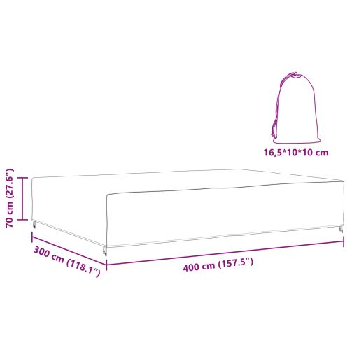 Покривало за мебели Едноцветен Черно 400 x 300 x 70 cm 210D