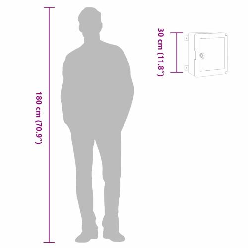 Контролен шкаф Сив 47 x 20 x 60 см ABS пластмаса
