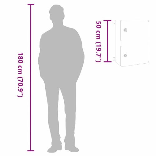 Контролен шкаф Сив 47 x 20 x 60 см ABS пластмаса