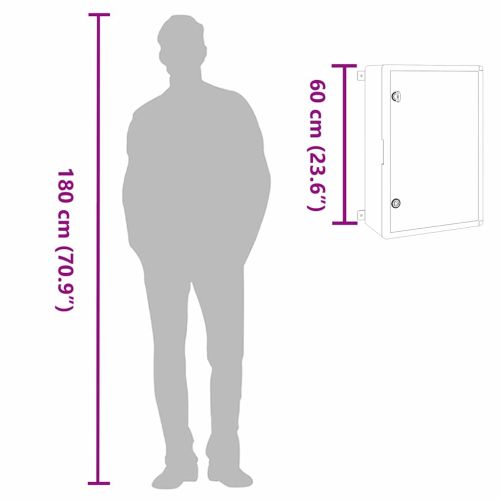 Контролен шкаф Сив 40 x 20 x 60 см ABS пластмаса