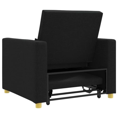 Разтегателен диван с единично легло Черно 90 x 165 x 87 см