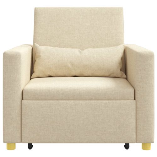 Разтегателен диван с единично легло Крем 90 x 165 x 87 см