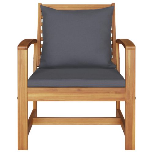 Стол с възглавница 2 pcs Кафяво и тъмно сиво 65 x 60 x 76,5 см