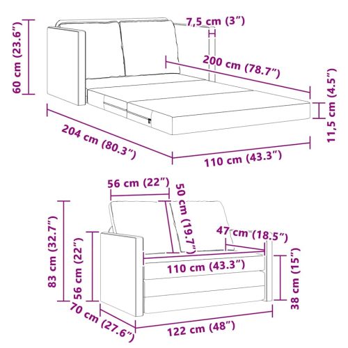 Диван легло 122cm Крем Кадифе