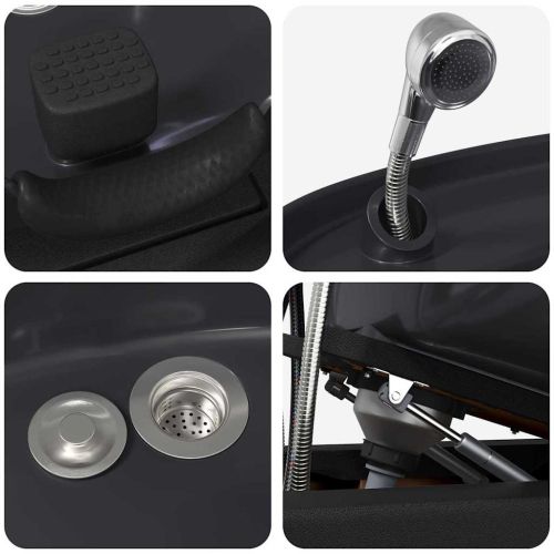 Шампоан стол Черно 63 x 141 x 92 см ПВЦ