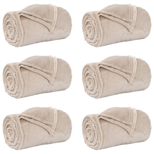 Одеала за хвърляне 6 pcs Бежово 220 x 240 cm Мека вълна