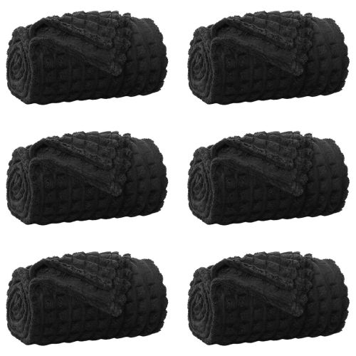 Одеала за хвърляне 6 pcs Черно 200 x 150 cm Мека вълна