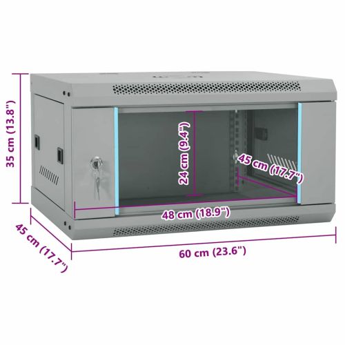 Мрежов кабинет със съхранение Сив 60 x 45 x 35 cm Стомана