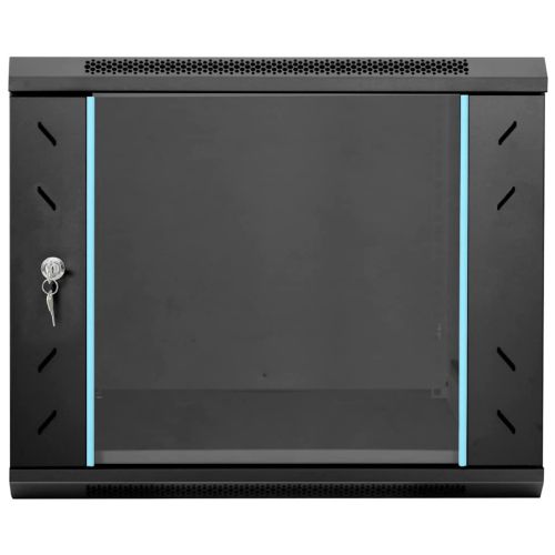 Мрежов кабинет със съхранение Черно 60 x 60 x 50 см Стомана