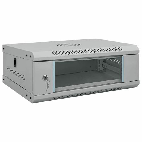 Мрежов кабинет със съхранение Сив 53 x 45 x 21 см Стомана