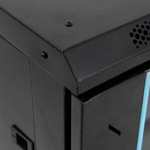 Мрежов кабинет със съхранение Черно 60 x 60 x 80 см Стомана