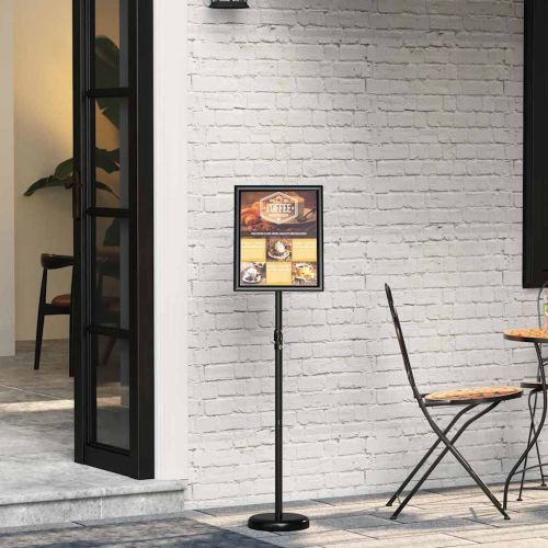 Стендове за търговски прояви Черно 25 x 25 x 125 см Алуминий