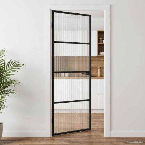 Врата за дом 76 x 201,5 x 3,5 см Алуминий и закалено стъкло