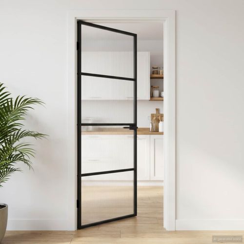 Врата за дом 83 x 201,5 x 3,5 см Алуминий и закалено стъкло