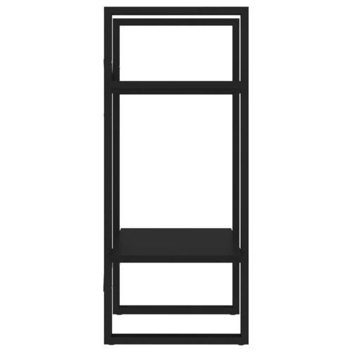 2-етажна библиотека, черна, 40x30x70 см, инженерно дърво