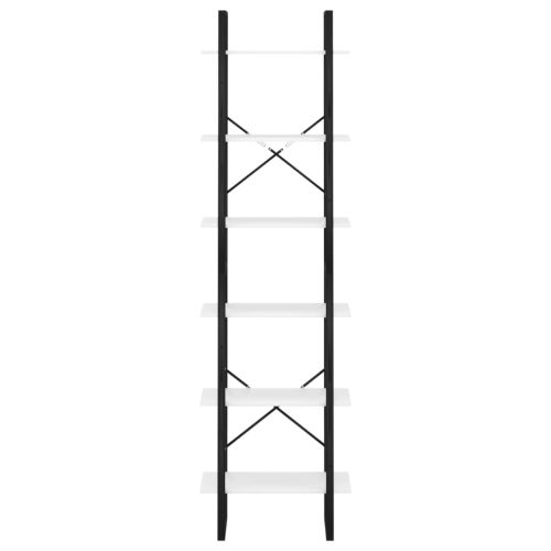 Етажерка, бяла, 60x30x210 см, инженерна дървесина