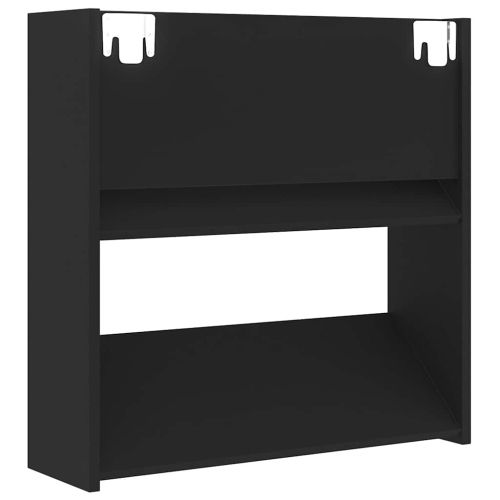 Стенен шкаф за обувки, черен, 60x18x60 см, инженерно дърво