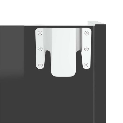 Шкафове за обувки 2 бр сив гланц 60x18x60 см инженерно дърво