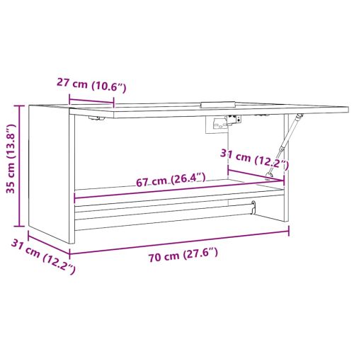 Гардероб, черен, 70x32,5x35 см, инженерно дърво