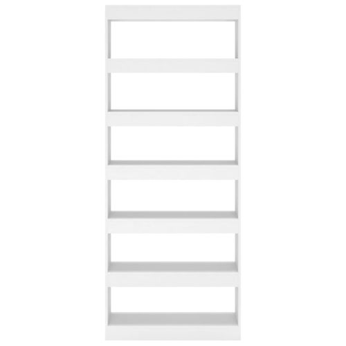 Библиотека/разделител за стая бяла 80x30x198 см инженерно дърво