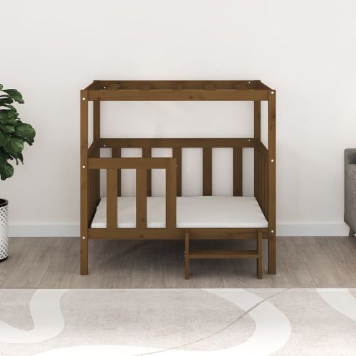 Кучешко легло, меденокафяво, 105,5 x 83,5 x 100 см, бор масив