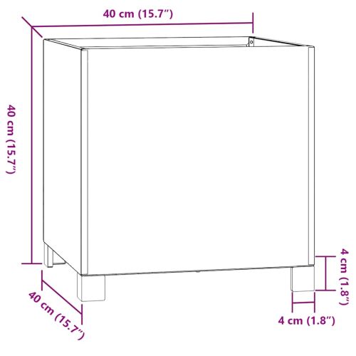 Кашпа с крака, ръждиво, 40x40x40 см, кортенова стомана