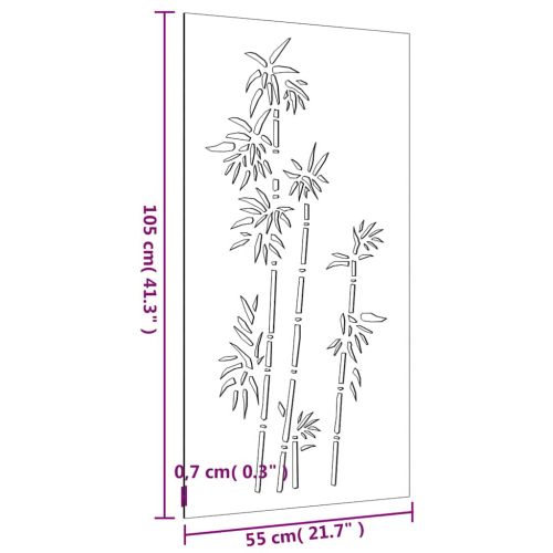 Градинска декорация 105x55 см кортенова стомана дизайн бамбук