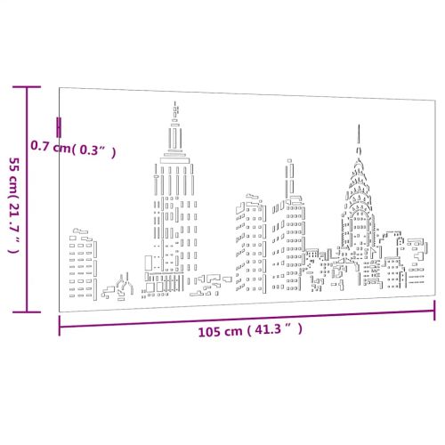 Градинска декорация 105x55см стомана кортен дизайн небостъргачи