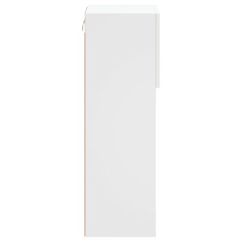 ТВ шкафове с LED осветление, 2 бр, бели, 30,5x30x90 см